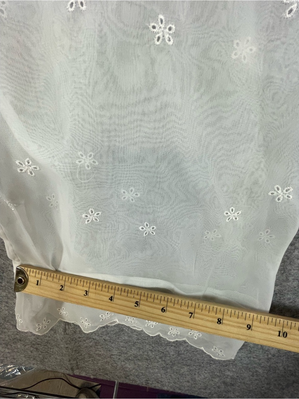 La Senza Sheer Mesh Lounge Pants White Embroidered Y2K Coquette Large Festival - Picture 10 of 16